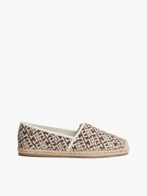 espadrilles en jacquard à plaque monogramme th multi pour femmes tommy hilfiger
