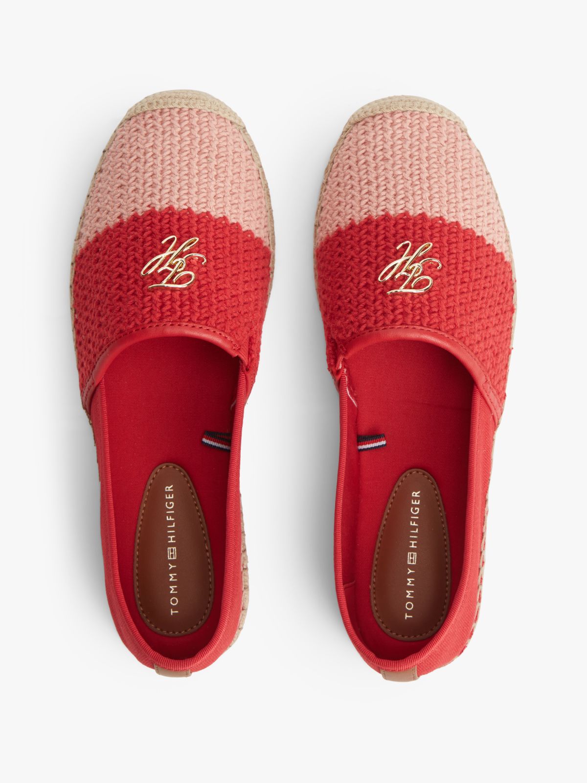 Logo Plaque Colour-Blocked Woven Espadrilles — Multi
