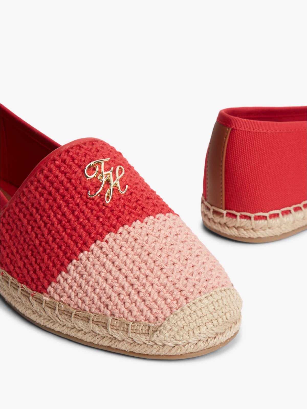 Logo Plaque Colour-Blocked Woven Espadrilles — Multi