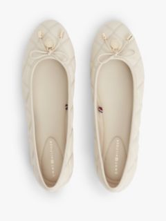 Logo Charm Quilted Leather Ballerinas — Beige 3