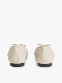 Logo Charm Quilted Leather Ballerinas — Beige 4