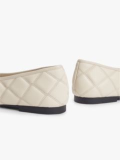 Logo Charm Quilted Leather Ballerinas — Beige 6