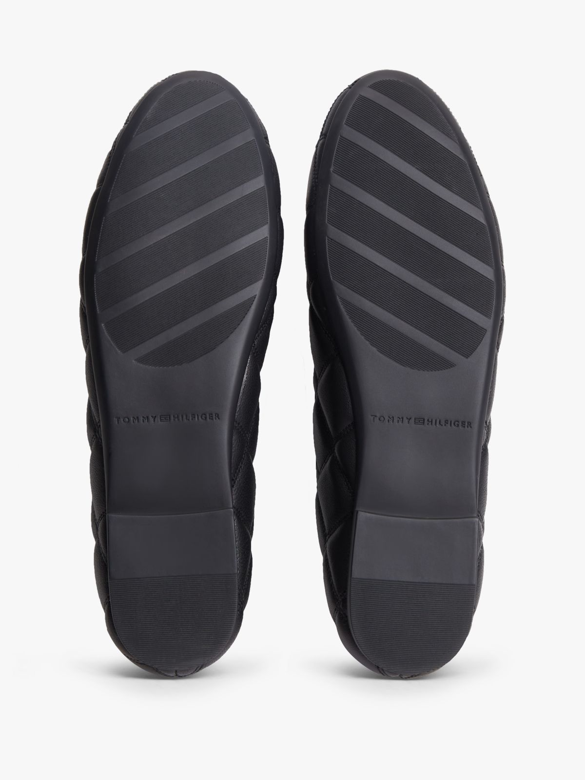 Logo Charm Quilted Leather Ballerinas — Black