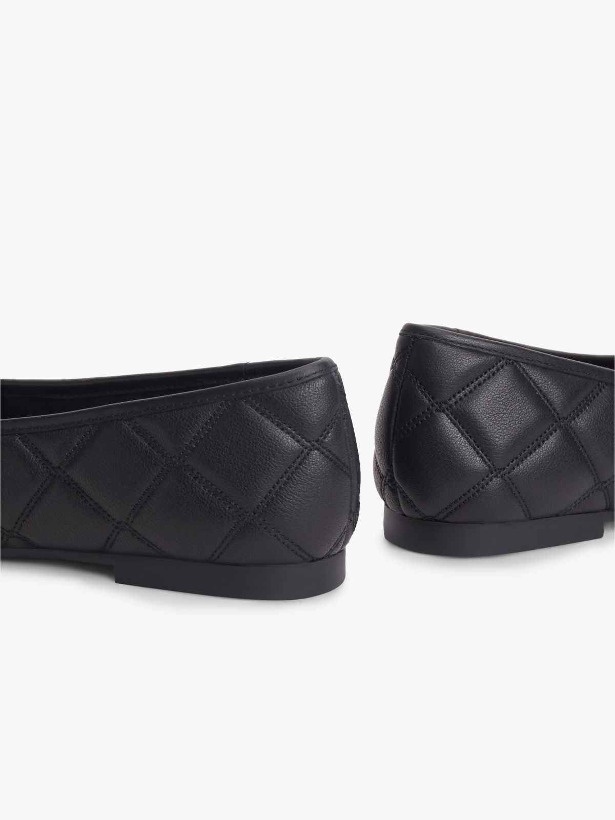 Logo Charm Quilted Leather Ballerinas — Black