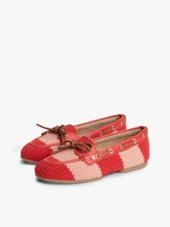 Two-Tone Woven Flexible Boat Shoes — Multi 2