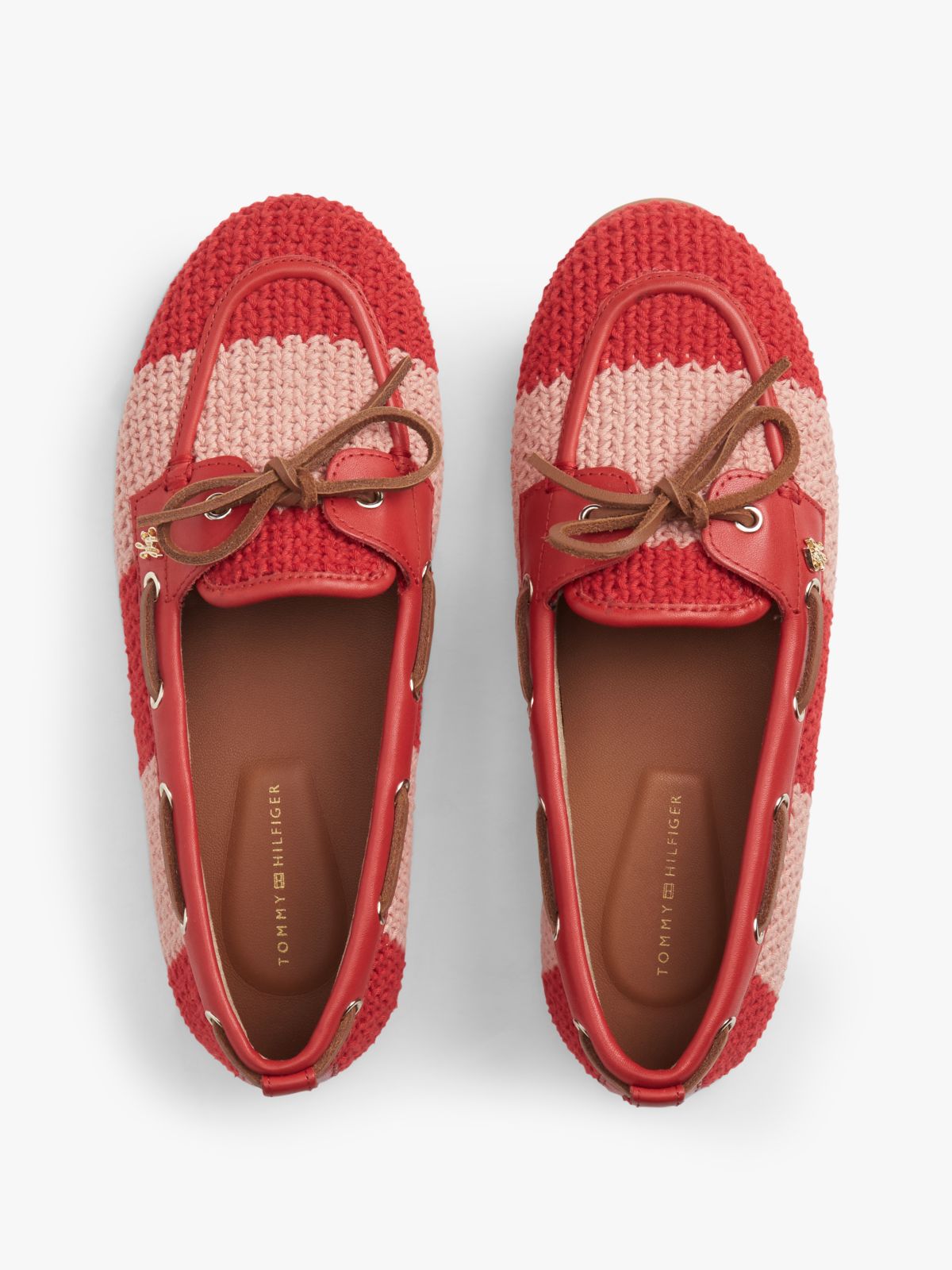 Two-Tone Woven Flexible Boat Shoes — Multi