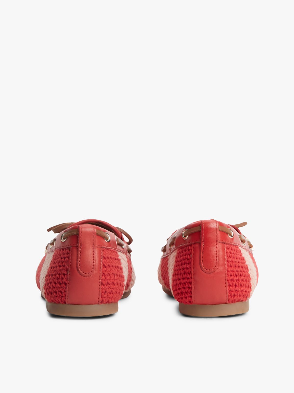 Two-Tone Woven Flexible Boat Shoes — Multi