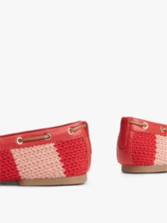 Two-Tone Woven Flexible Boat Shoes — Multi 6