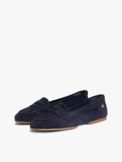 TH Monogram Flexible Suede Loafer Ballerinas — Blue 2