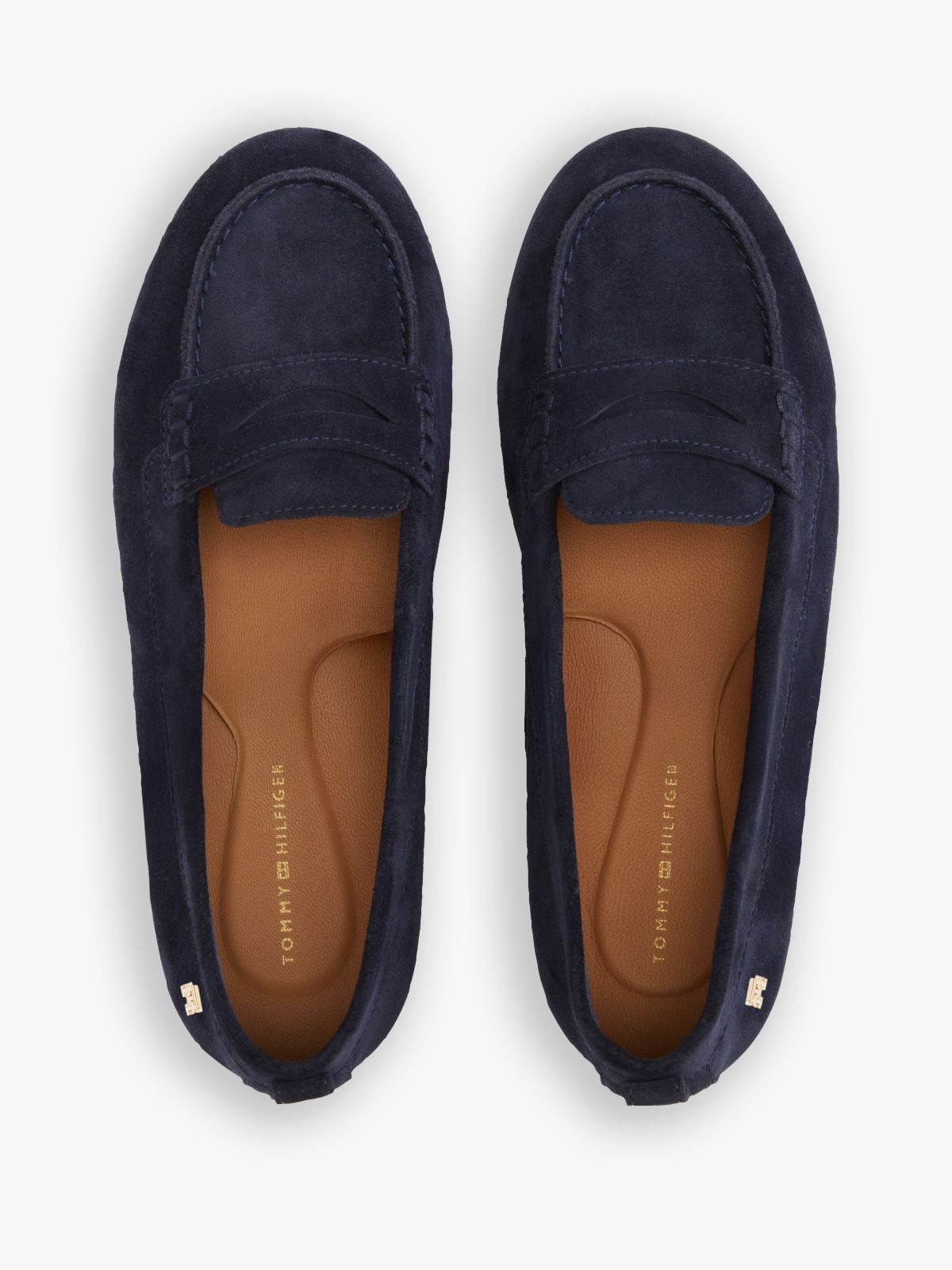 TH Monogram Flexible Suede Loafer Ballerinas — Blue