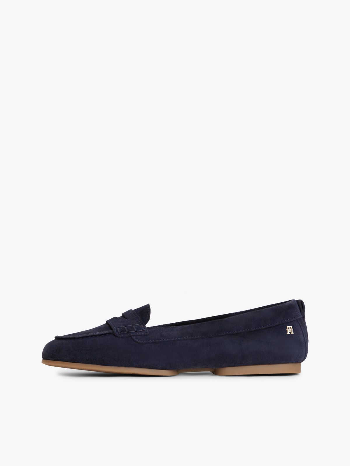 TH Monogram Flexible Suede Loafer Ballerinas — Blue
