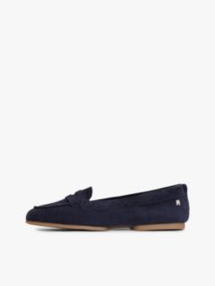 TH Monogram Flexible Suede Loafer Ballerinas — Blue 7