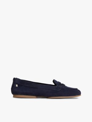 bailarinas flexibles de ante tipo mocasín blue de mujeres tommy hilfiger
