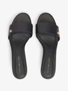 TH Monogram Leather Heeled Mules — Black 3