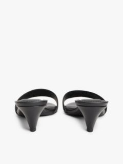 TH Monogram Leather Heeled Mules — Black 4