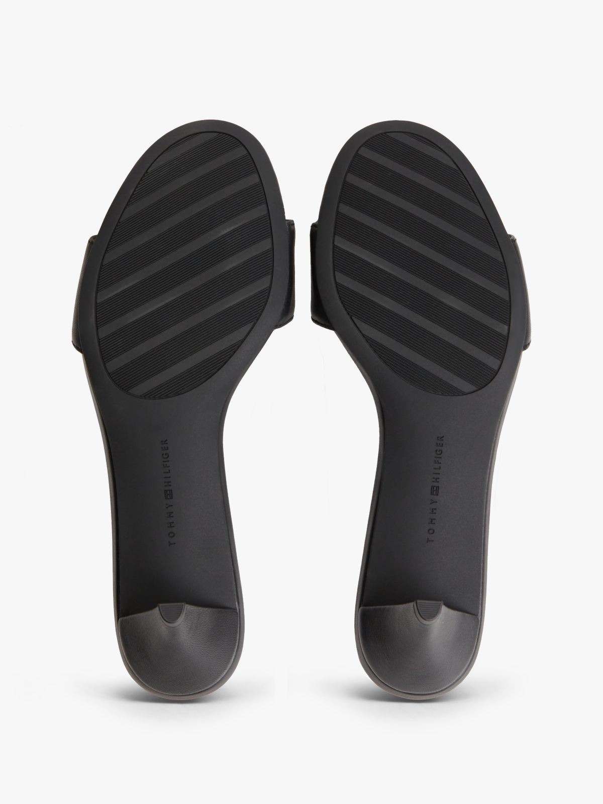 TH Monogram Leather Heeled Mules — Black