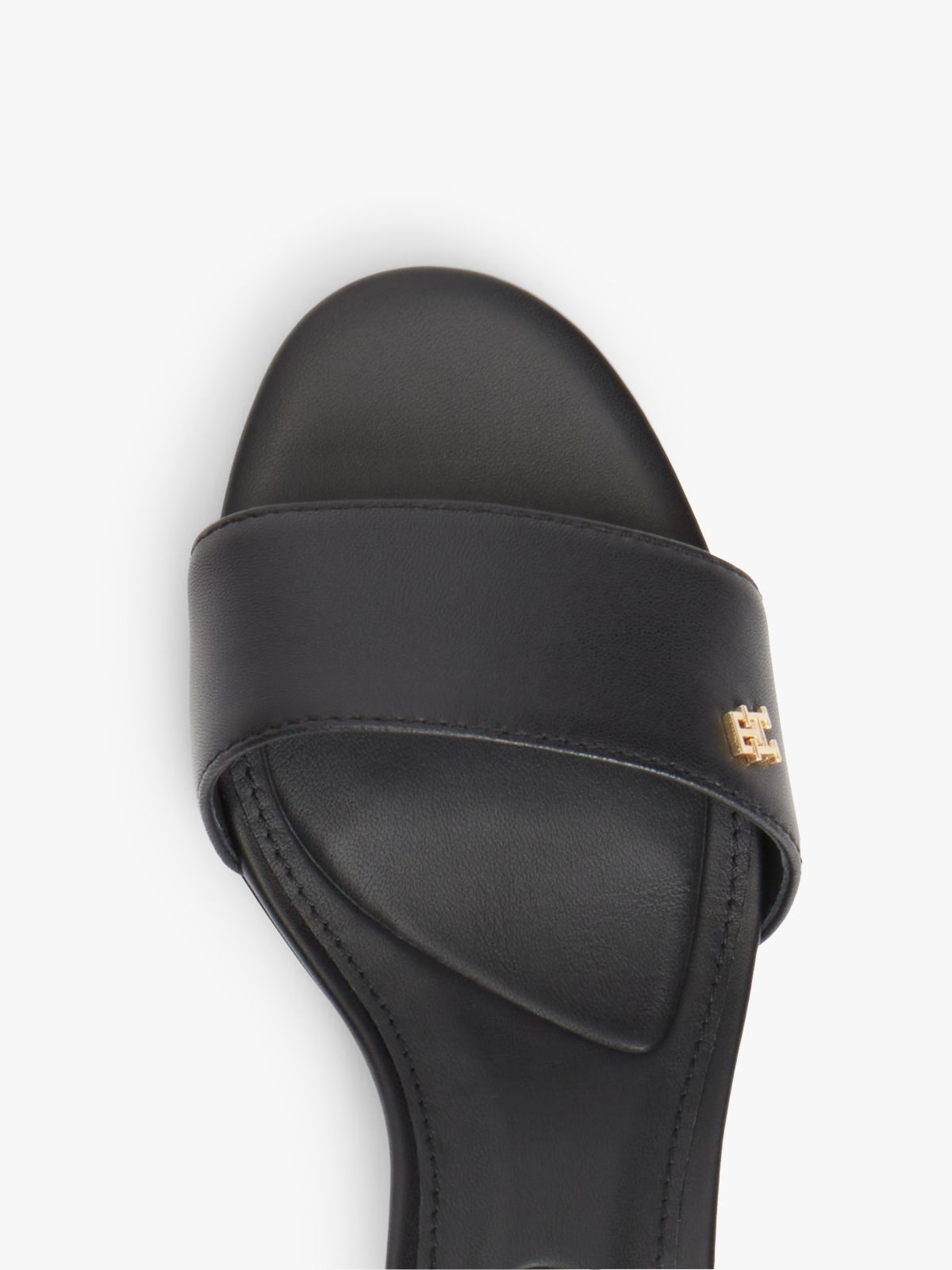 TH Monogram Leather Heeled Mules — Black