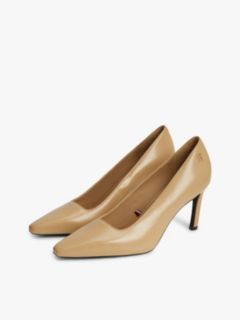 TH Monogram Leather High Heels — Beige 2