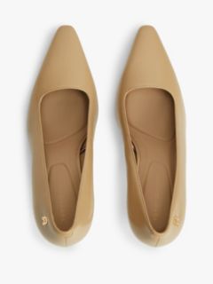 TH Monogram Leather High Heels — Beige 3