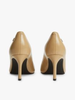 TH Monogram Leather High Heels — Beige 4