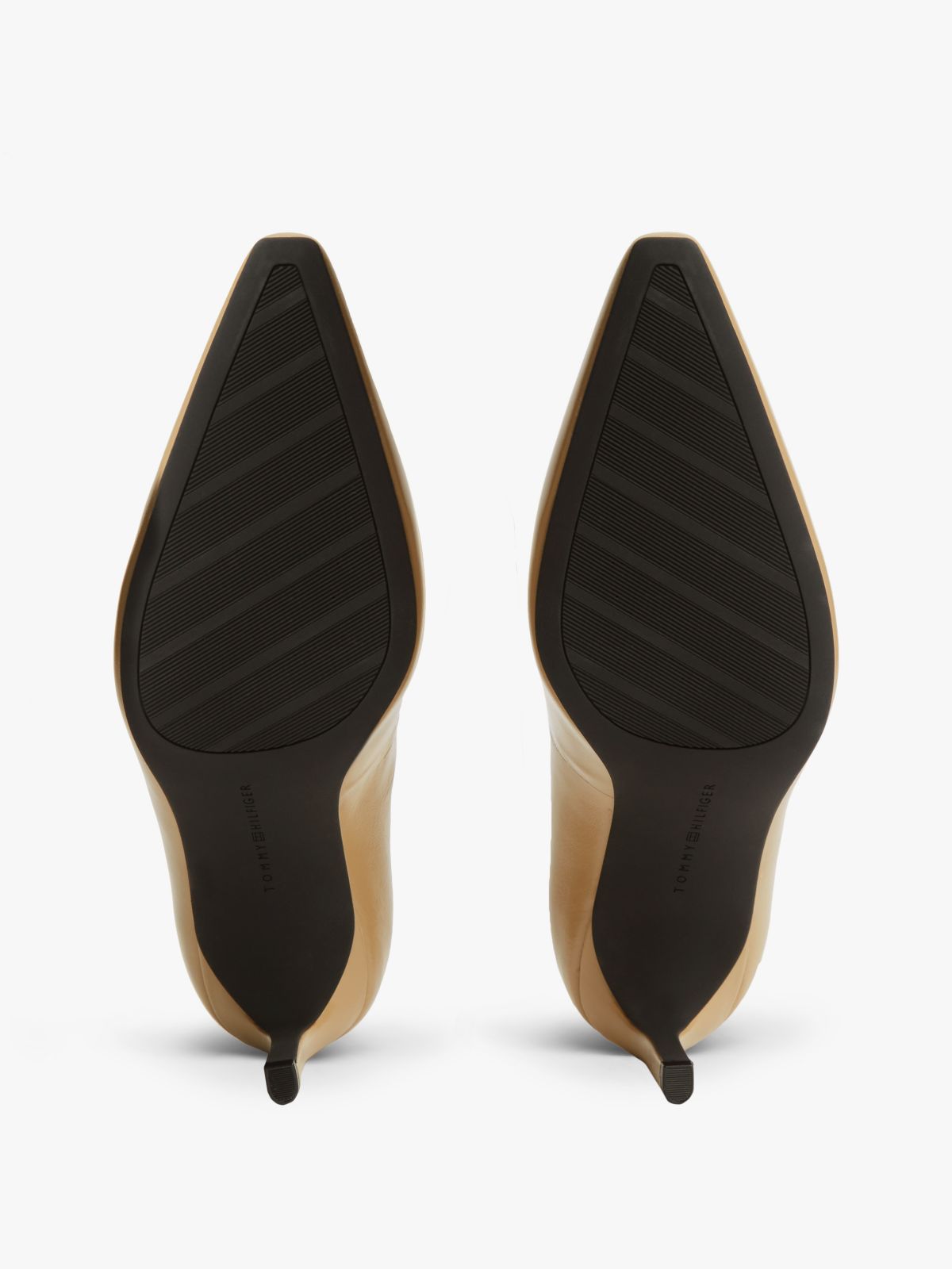 TH Monogram Leather High Heels — Beige