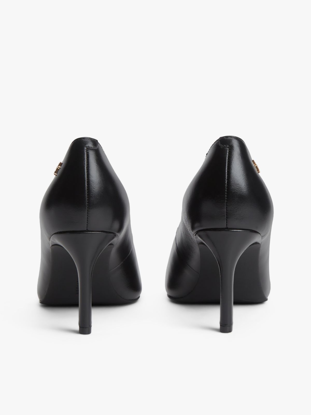 TH Monogram Leather High Heels — Black