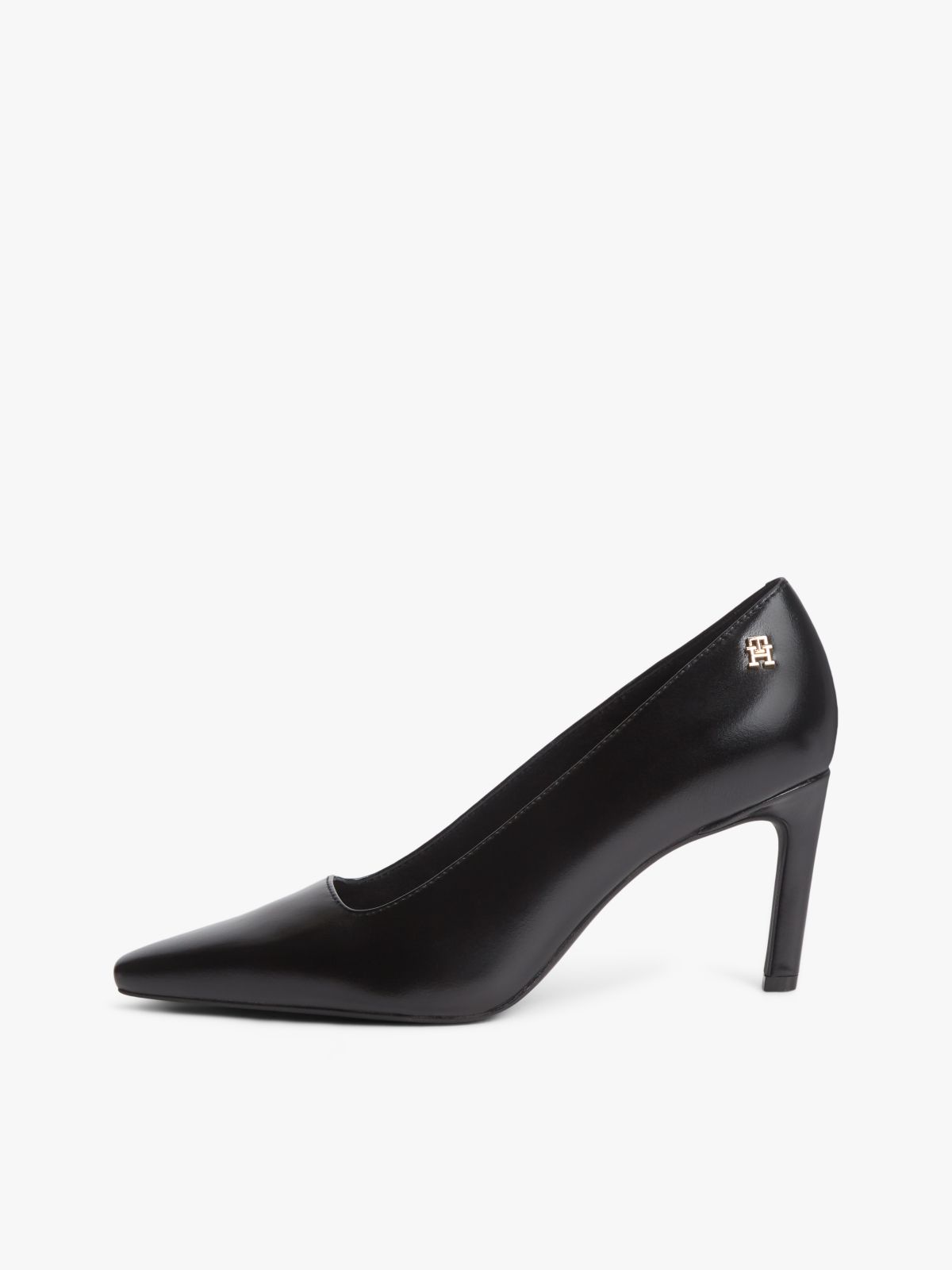 TH Monogram Leather High Heels — Black