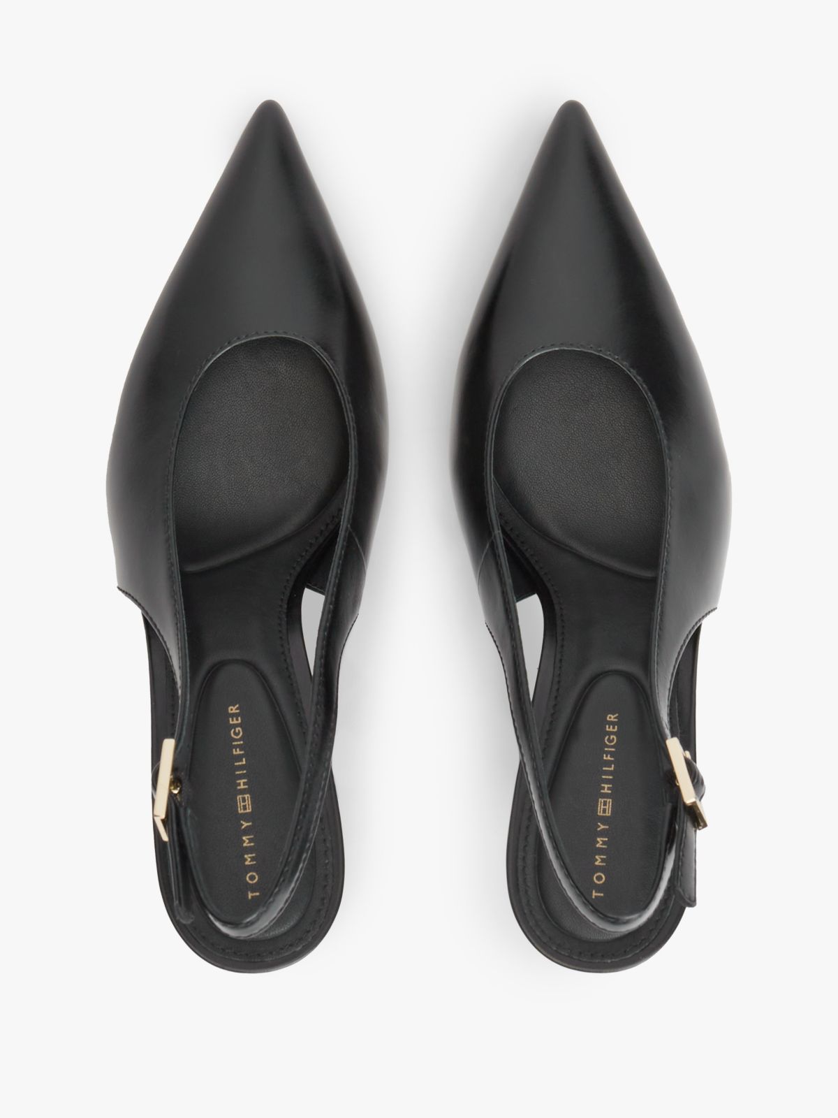 TH Monogram Leather Slingback High Heels — Black