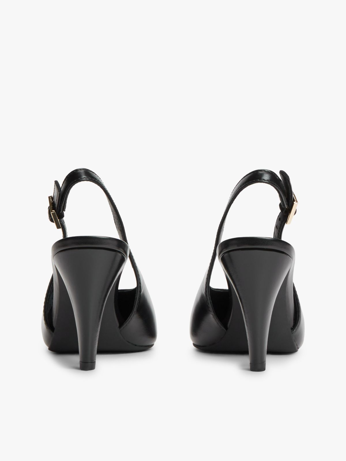 TH Monogram Leather Slingback High Heels — Black