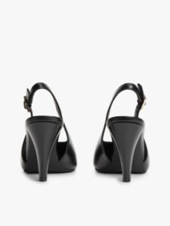 TH Monogram Leather Slingback High Heels — Black 4