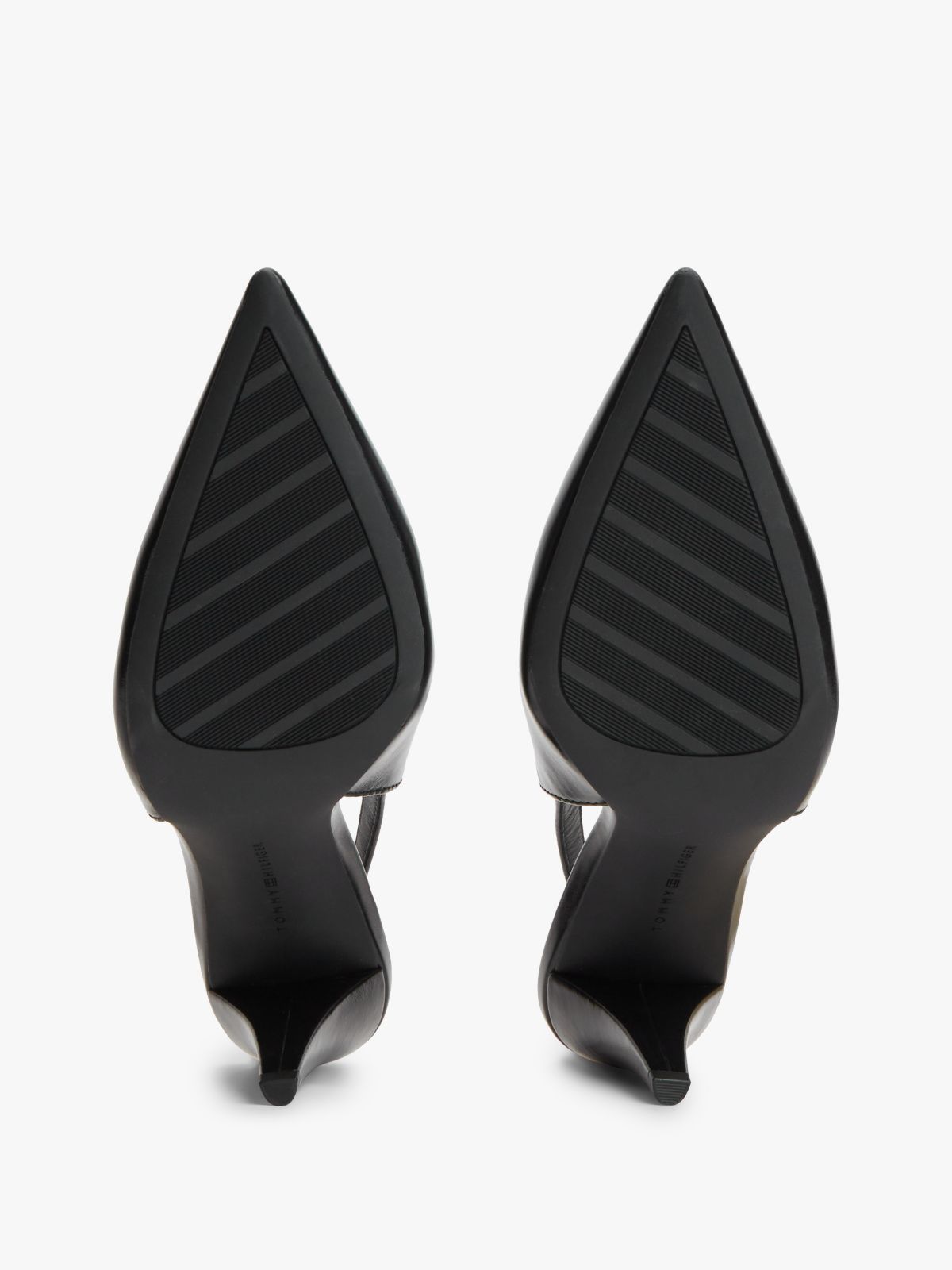 TH Monogram Leather Slingback High Heels — Black