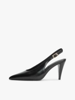 TH Monogram Leather Slingback High Heels — Black 7