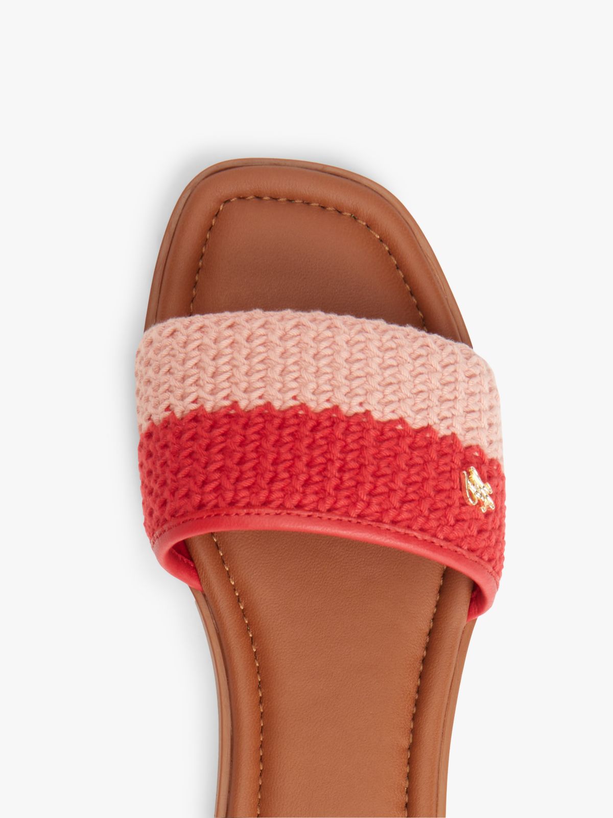 Logo Plaque Colour-Blocked Woven Mules — Multi