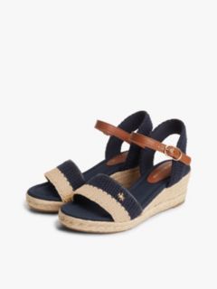 Logo Plaque Woven Wedge Heel Espadrilles — Multi 2