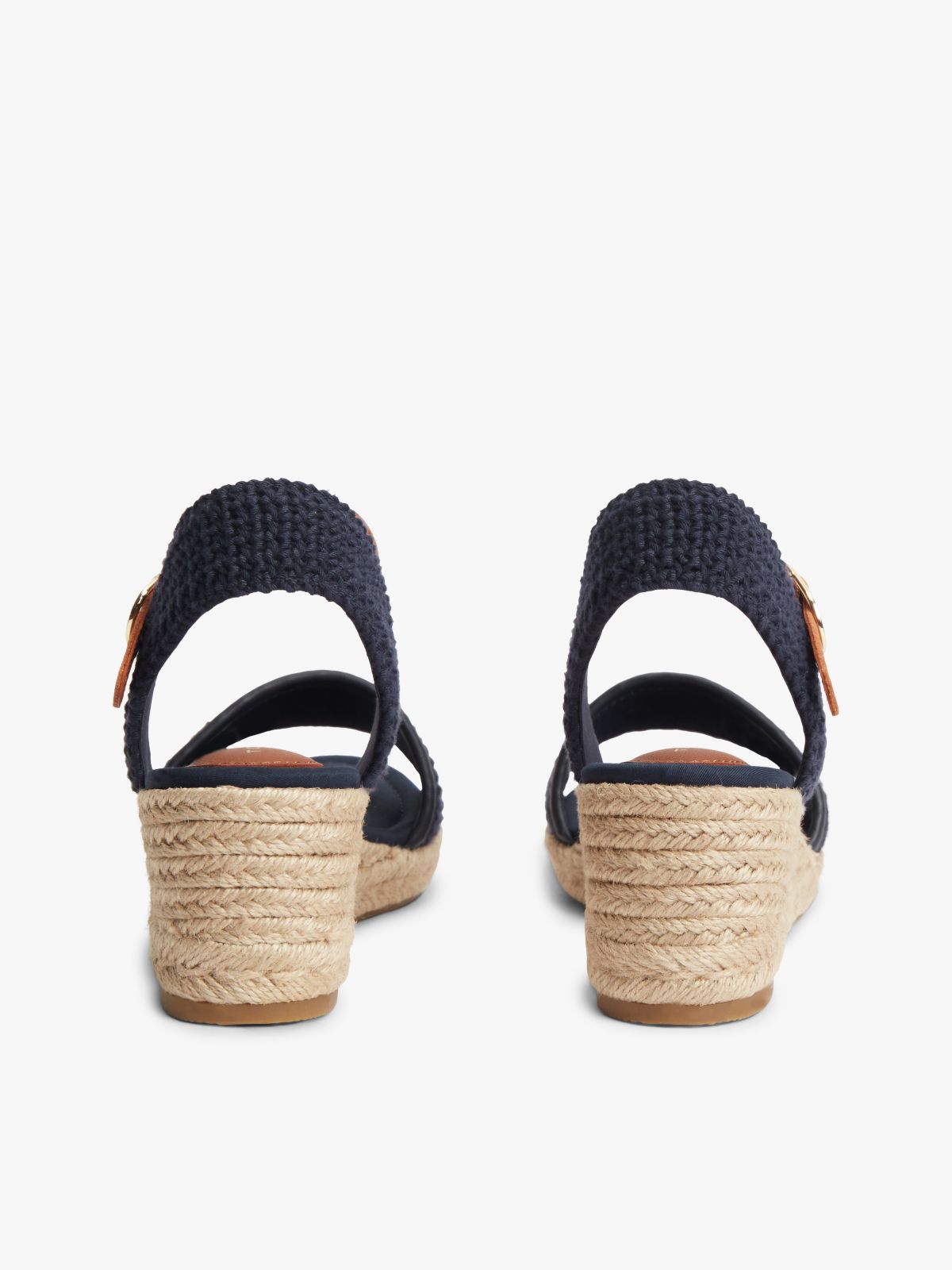 Logo Plaque Woven Wedge Heel Espadrilles — Multi