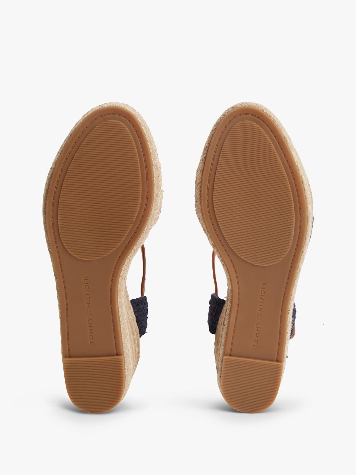 Logo Plaque Woven Wedge Heel Espadrilles — Multi
