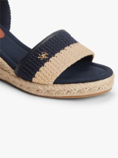 Logo Plaque Woven Wedge Heel Espadrilles — Multi 6