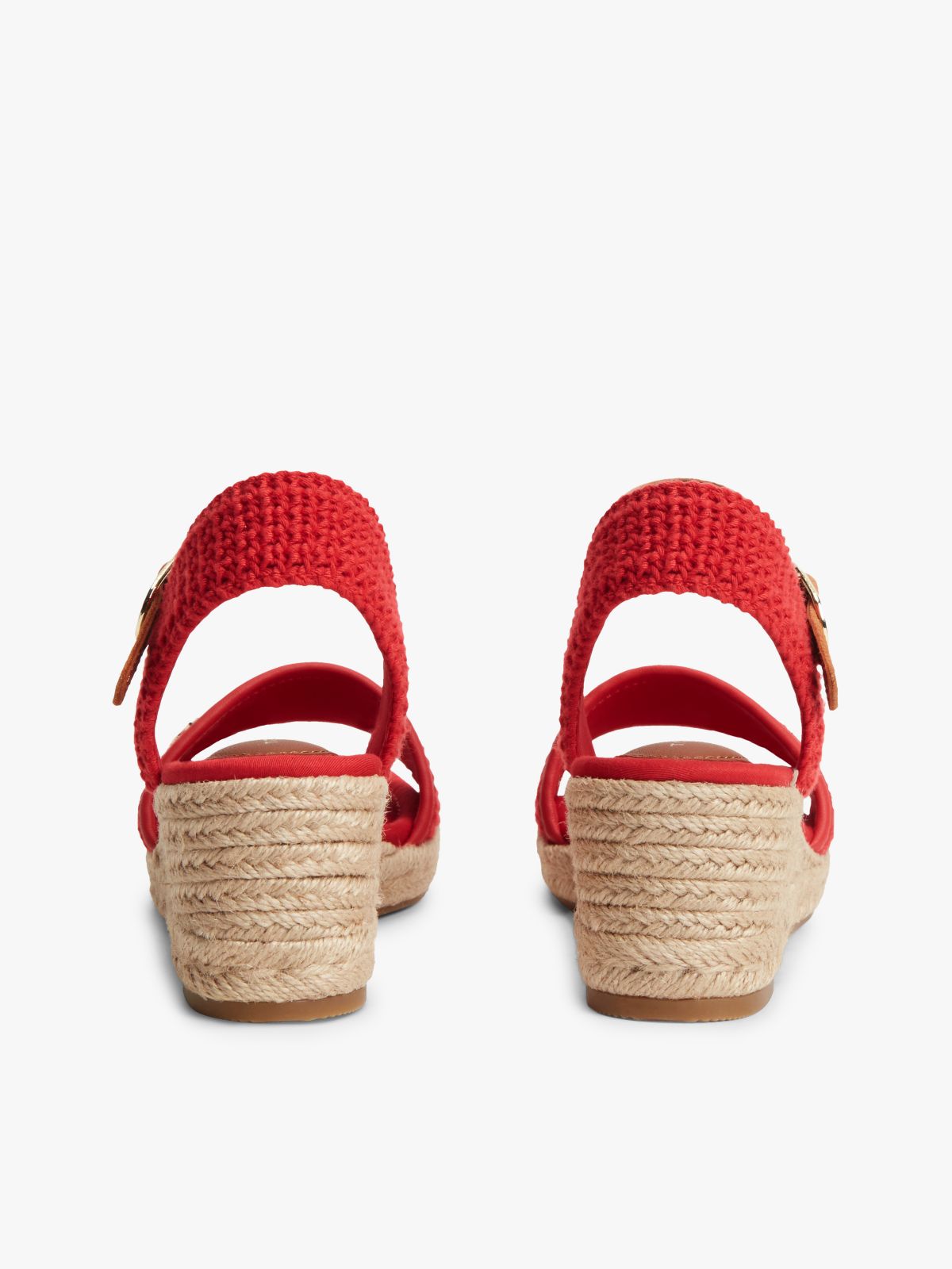 Logo Plaque Woven Wedge Heel Espadrilles — Multi