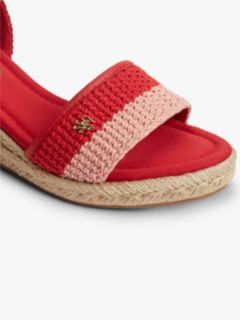 Logo Plaque Woven Wedge Heel Espadrilles — Multi 6