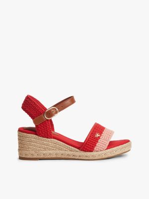 multi espadrille mit keilabsatz und logo-emblem für damen - tommy hilfiger