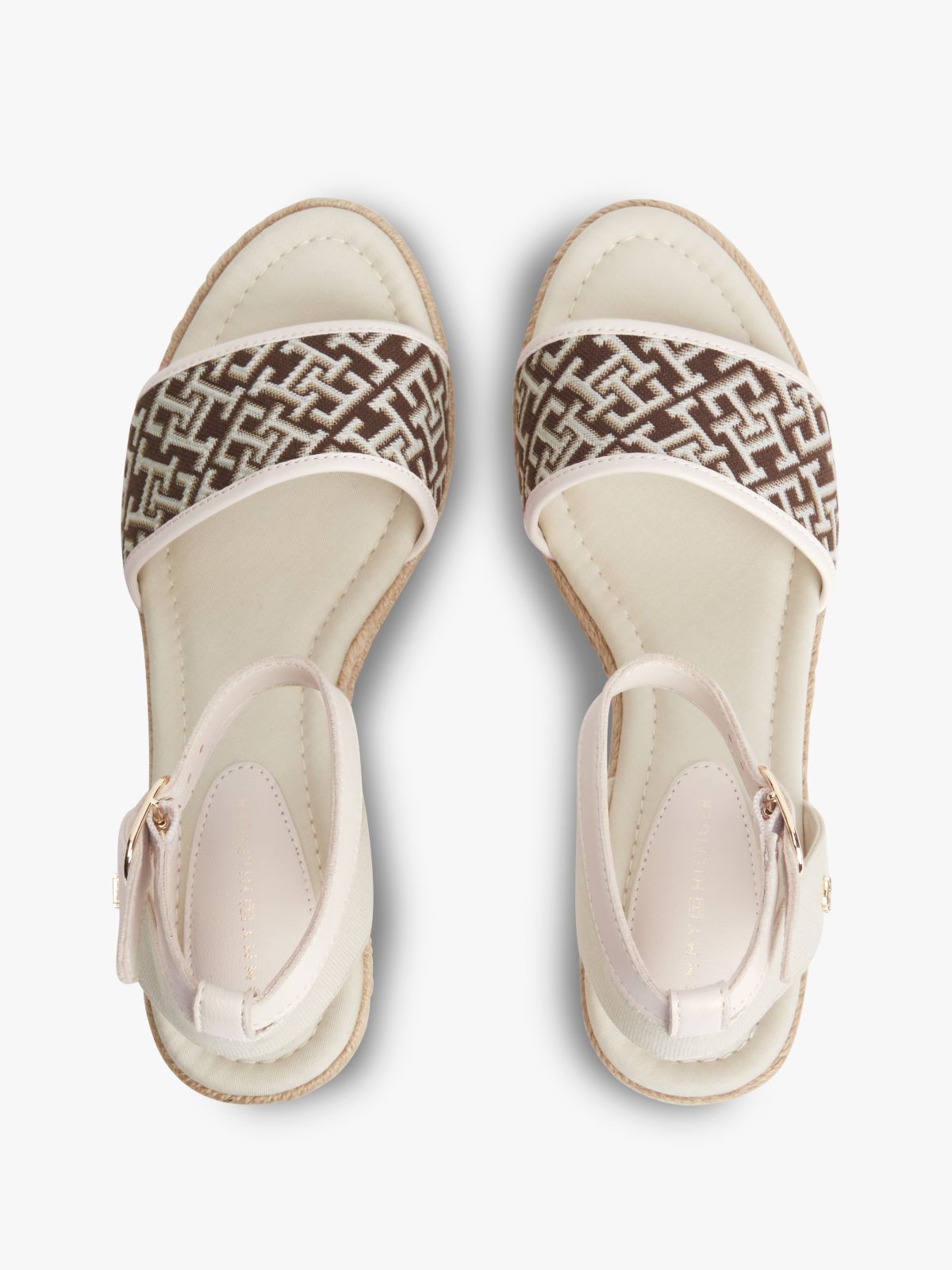 Logo Plaque Jacquard Wedge Heel Espadrilles — Multi