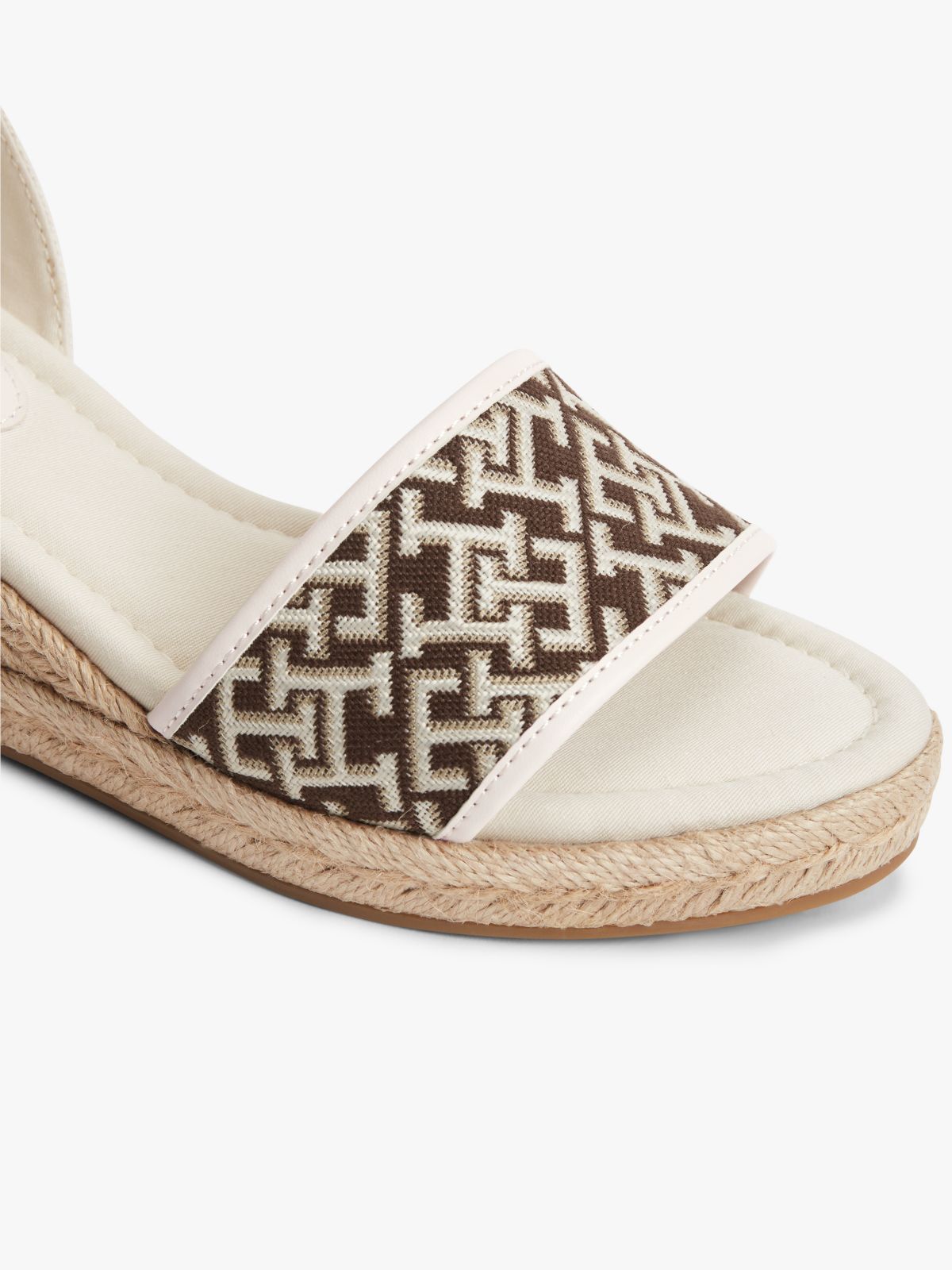 Logo Plaque Jacquard Wedge Heel Espadrilles — Multi
