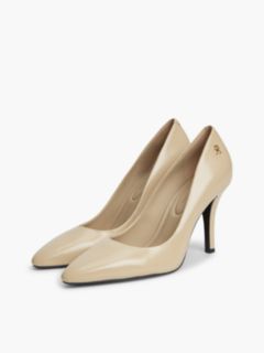 Leather TH Monogram High Heels — Beige 2