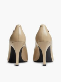 Leather TH Monogram High Heels — Beige 4