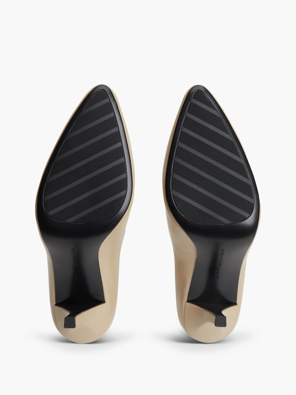 Leather TH Monogram High Heels — Beige