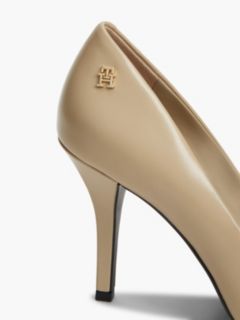 Leather TH Monogram High Heels — Beige 6