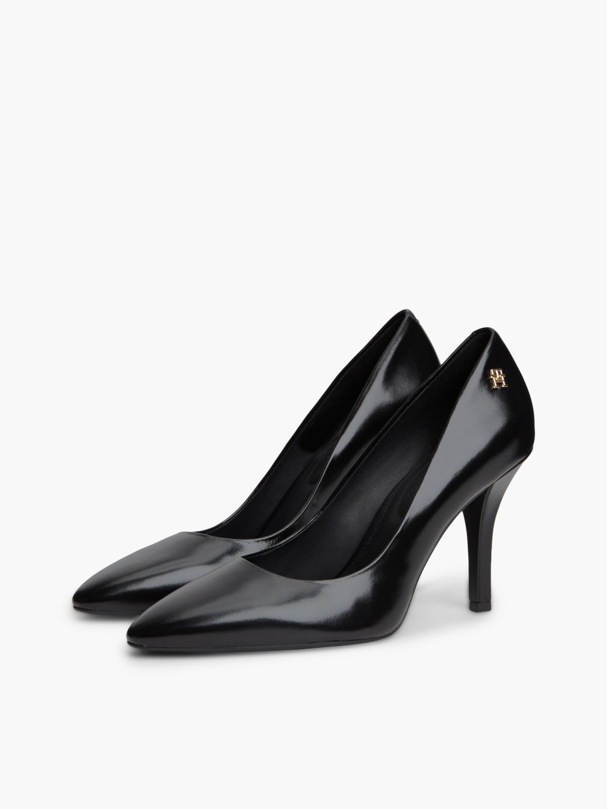 Leather TH Monogram High Heels — Black