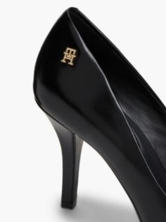 Leather TH Monogram High Heels — Black 6