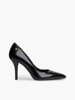 Leather TH Monogram High Heels — Black 1