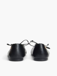 TH Monogram Leather Lace-Up Ballerinas — Black 4